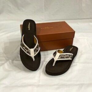 Coach Dk Brown Flip Flop Sz 8 M New